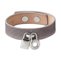 Loro Piana Cow Leather Bangles Women's Vintage Silver