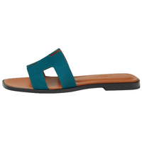 HERMES Oran Slide Slippers Women's Blue