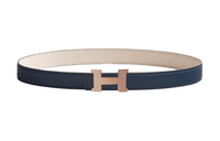 HERMES Leather Belts Women's Dark Blue