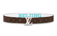 LOUIS VUITTON Cow Leather Belts Unisex Width  4cm