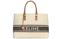 CELINE Cabas Cow Leather Handbag Shoulder Bag Tote Regular Women's Candy Color Beige