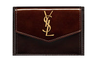 SAINT LAURENT UPTOWN Calfskin Card Holder Regular Women's Burgundy