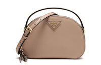 PRADA Cow Leather Crossbody One Shoulder Handbags Women's Nude