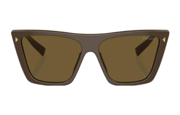 PRADA Acetate Irregular Shape Sunglasses Women's Brown