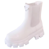 PRADA Short Chelsea Boots Women's White