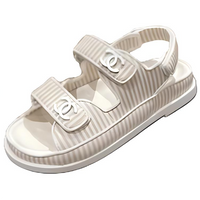 CHANEL Beach Sandals Women's Ecru