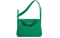 HERMES Lindy Clemence Cow Leather Handbag, Shoulder Bag Women's 6W Menthe Mint Green