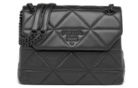 PRADA Spectrum Leather Shoulder Bag Medium Size Women's Black