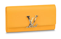 LOUIS VUITTON Capucines Cowhide With Snake Skin Detail Wallet Women's Yellow