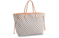 LOUIS VUITTON Neverfull Damier Azur Gm Rose Ballerina Lining