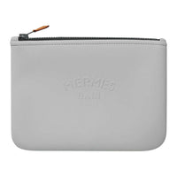 HERMES Polyamide Toiletry Bag, Clutch Large Size Unisex 05 Argente Silver