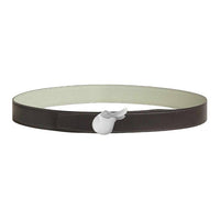HERMES Calfskin Leather Belts Men's Gray White Width 3.3CM