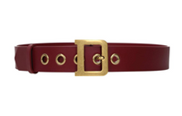 DIOR Logo Identification Leather Belts Women's Burgundy -