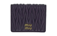 MIU MIU Matelassé Soft Sheep Leather Wallet Small Size Women's Purple