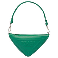 PRADA Leather Handbag Shoulder Bag Mini Women's Green