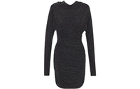 SAINT LAURENT Glittery Draped-back Mini Dress