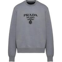 PRADA Cotton Jersey Logo Crewneck Sweatshirt
