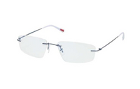 PRADA Crystal Irregular Shape Eyeglass Frames Men's Blue