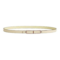 HERMES Rose Gold-Plated Leather Belts Unisex Yellow Milton Width: 1.3cm