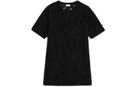 CELINE Mini Dress In Triomphe Cornelly Wool Short-Sleeved Dresses Women's Black