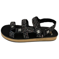 CHANEL 23P SS Strap Sandals Women's Black