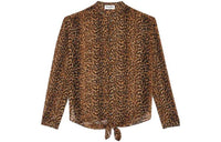 SAINT LAURENT Leopard Print Sheer Shirt