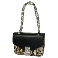 CELINE Python Skin Shoulder Bag Women's Black