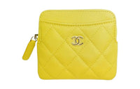 CHANEL Grained Cow Leather Card Holder Women's Gold