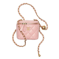 CHANEL Sheepskin Crossbody Bag Small Size Women's Cherry Blossom Pink