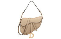 DIOR Saddle Grain Calfskin Saddle Bag, Shoulder Bag, Crossbody Bag, Handbag Women's Sand