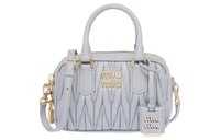 MIU MIU Matelassé Leather Handbag Shoulder Bag Crossbody Bag Women's Cornflower Blue