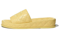 CHANEL Rubber Sole Abrasion Resistant Slide Slippers Women's Yellow