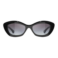 CHANEL Acetate Rhinestone Cat Eye Sunglasses Unisex Black
