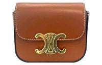 CELINE Triumph Gate Triomphe Cow Leather Handbag, Shoulder Bag, Crossbody Bag Mini Women's Brown