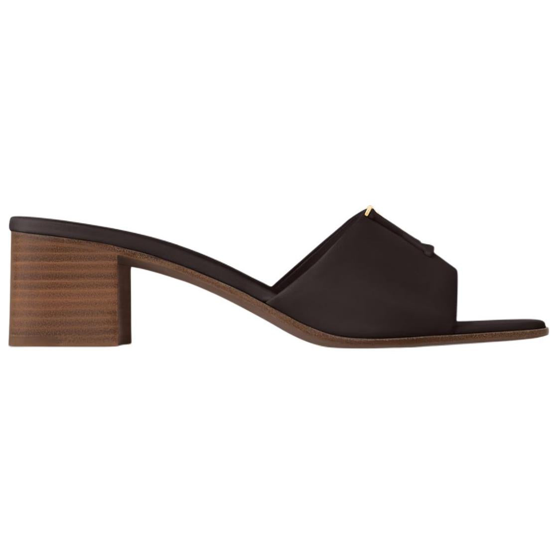 LOUIS VUITTON Capri Slide Slippers 4.5cm Women's Dark Brown