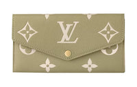 LOUIS VUITTON Sarah Monogram Empreinte Embossed Cow Leather Card Holder, Wallet Women's Khaki & Cream
