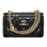 CHANEL Lambskin One Shoulder Handbags Women's Black