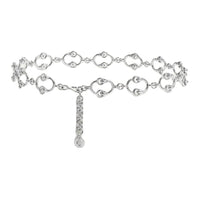 HERMES Palladium Metal Waist Chains Women's Silver Width 2.7CM