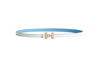 HERMES Leather Belts Women's Dusty Blue/Sky Blue