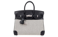 HERMES Birkin Canvas With Swift Leather Birkin Bag Handbag Regular Women's Black