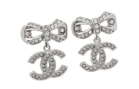 CHANEL Stud Earrings Women's Silver