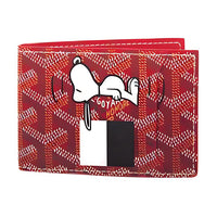 GOYARD Saint-Thomas Canvas With Leather Dog's Teeth Wallet Unisex Red