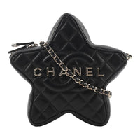 CHANEL Sheepskin Handheld Shoulder Bag Crossbody Bag Women's Black