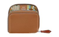 HERMES Silk'In Epsom Calfskin Coin Purse Women's Brown/Multicolor