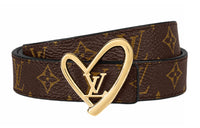 LOUIS VUITTON Fall In Love Leather Belts Women's Brown