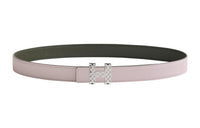 HERMES Leather Belts Women's Light Purple/Gray Green