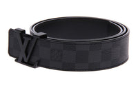 LOUIS VUITTON Belt Initiales Damier Graphite