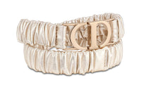 DIOR 30 Montaigne Leather Belts Women's Gold