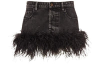 MIU MIU FW22 Denim Short Skirts Women's Gray