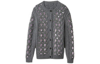MIU MIU Wool Knit Cardigan Sweater Women's Gray